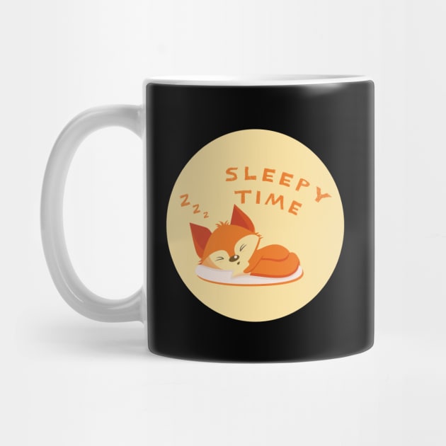 Sleepy time cute sleeping baby fox by GoranDesign